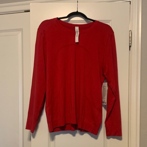 Lululemon Athletica Swiftly Relaxed Red Long Sleeve Top, Size 12, NWT - Picture 1 of 5